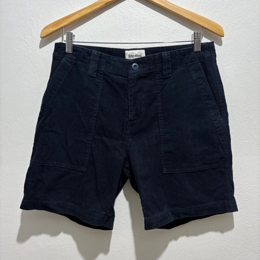 Rhythm: Men's Worn Path Corduroy Short in Dark Navy Blue - Picture 5 of 11